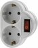 Witte 250V dubbele Schuko stekker met schakelaar, verdeelstekker_